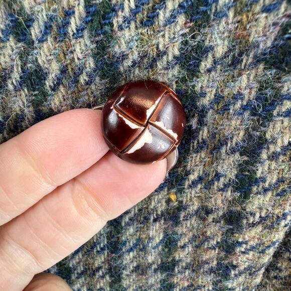 VTG Triona Houndstooth Wool Handwoven Donegal Tweed Sport Coat Jacket Size 12 - Picture 4 of 16